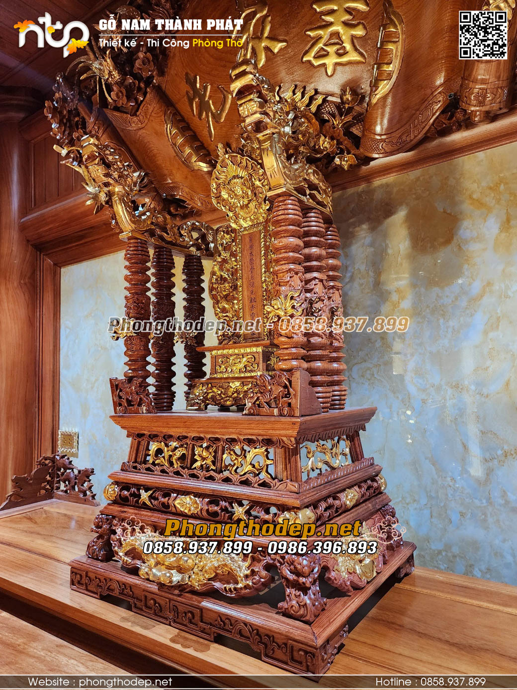 Ngai thờ đặt trên bàn thờ gia tiên